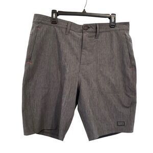 SAXX Land to Sand 2N1 Hybrid Shorts Charcoal Grey Mens 34 DropTemp Ball Pouch